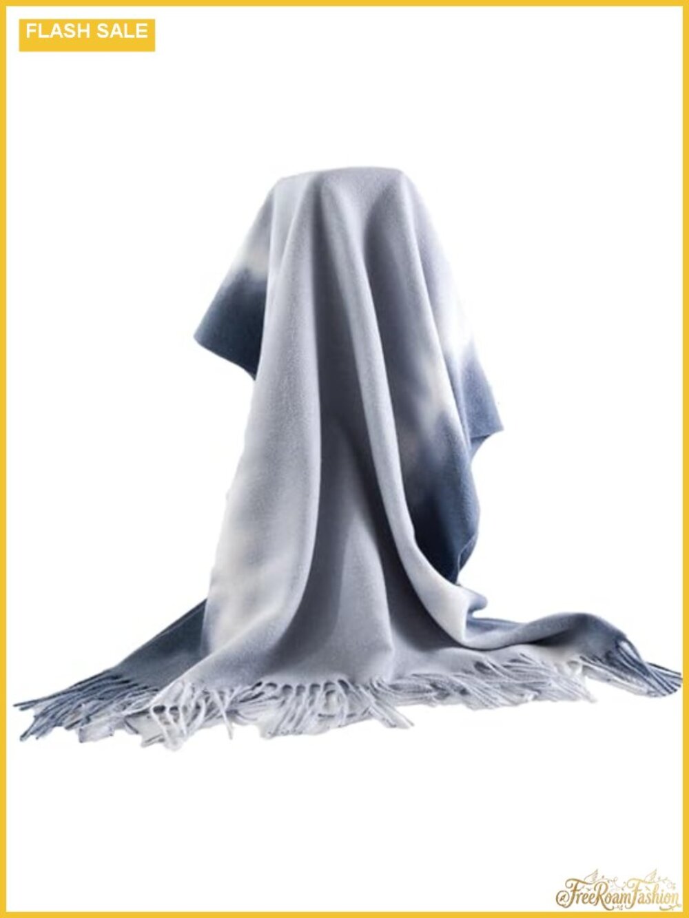 Oversized Plush Polyester Blanket Scarf Wrap Shawl with Fringe, 70x25